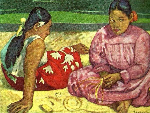 Paul Gauguin kvinnor pa stranden